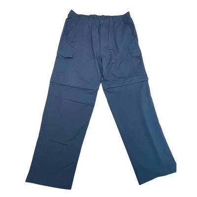 Reel Legends Mens Navy Blue Convertible Cargo Pants Zip Off Shorts Size L 36 38