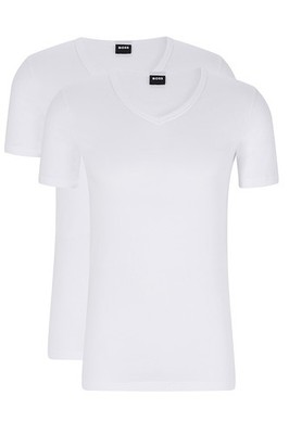2er Pack BOSS T-Shirt Modern V-Neck Herren Unterziehshirt Slim Fit mit Logoprint