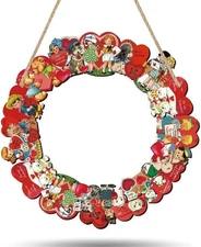 Valentine’s Day Wooden Door Wreath, Vintage Hanging Farmhouse Sign