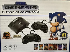 SEGA GENESIS AtGames Classic Game Console 81 Games W/ 2 Controllers TESTED