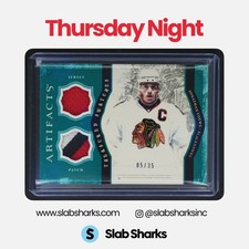 2011 UD ARTIFACTS JONATHAN TOEWS TREASURED SWATCHES JERSEY/PATCH EMERALD /35