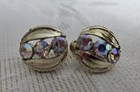 Vintage Aurora Borealis Rhinestone Cluster Screw Back Earrings – Sparkling — photo 2