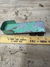 Vintage 1950s Green TootsieToy 2 Axel Semi Open Bed Trailer- MACK 5 3/4" L