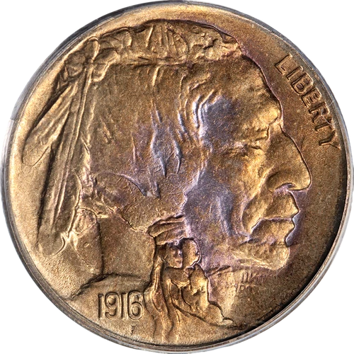 1916-S Buffalo Nickel OGH PCGS MS63 Nice Eye Appeal Strong Strike