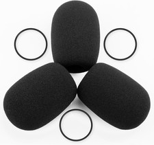 Pop Filter for Rugged Radio Headset Mic Foam 3-Pack Microphone Windscreen