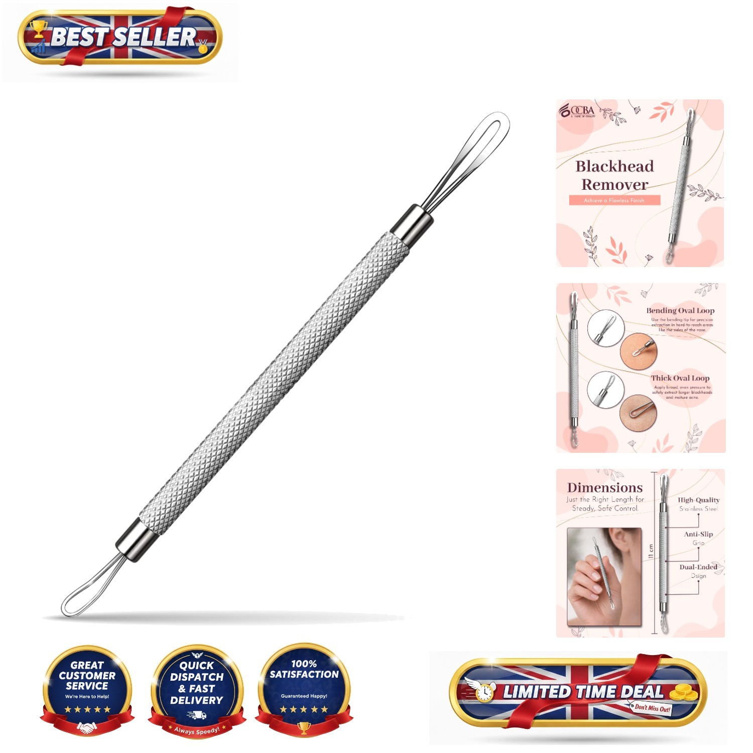 Soft Touch Blackhead Remover with Anti-Slip Grip - Portable and Practical