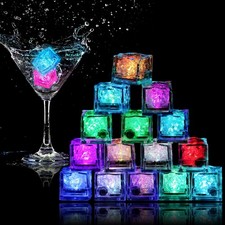 160 Pack Light Up Ice Cubes for Drinks, Led Ice Cubes with Color Changing Lig...