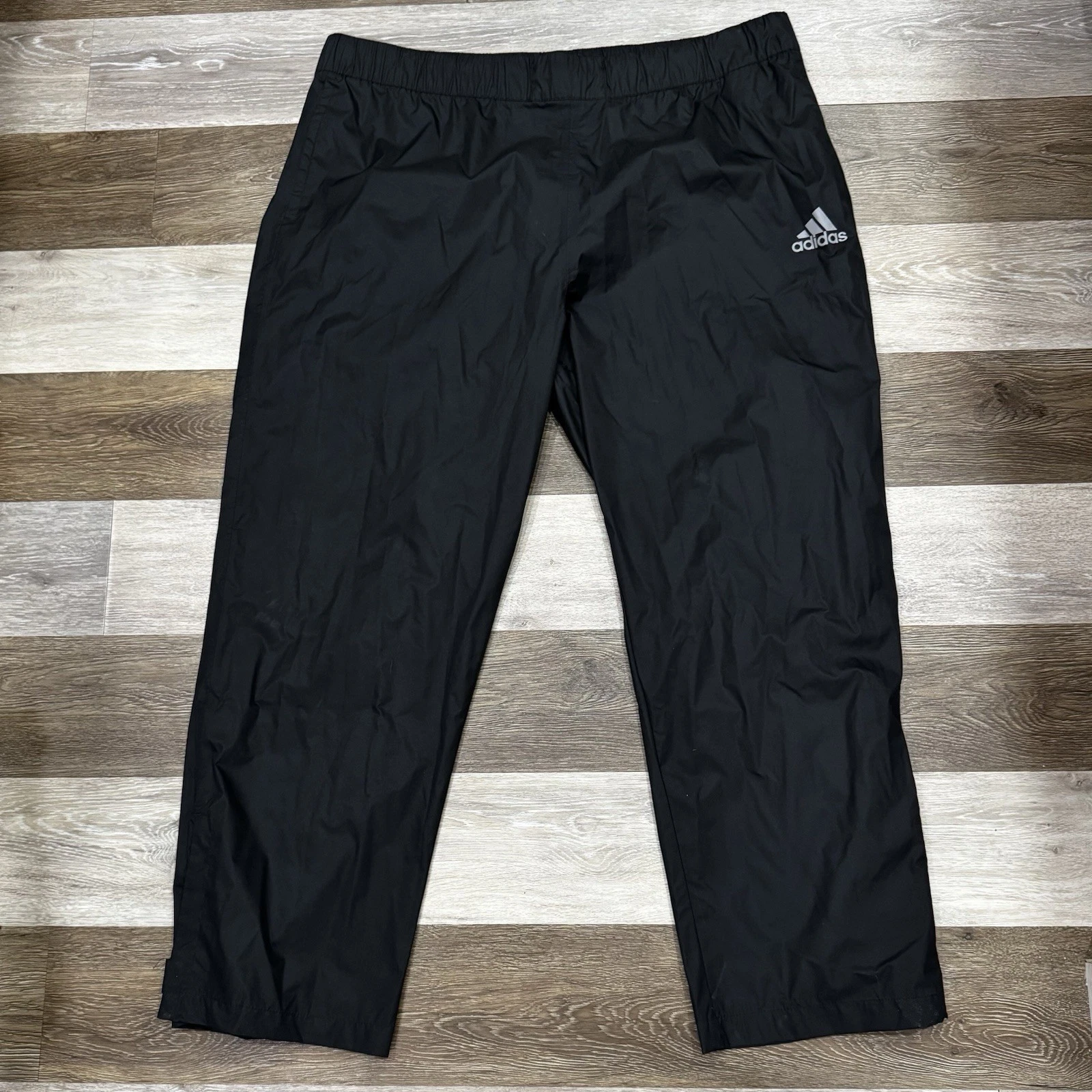 Adidas Golf Climastorm Rain Pants Men’s Sz XL Black Waterproof Windproof Elastic