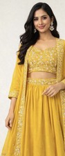 NEW Yellow Anarkali Salwar Kameez Dress with shrug jacket - size small 36 bust