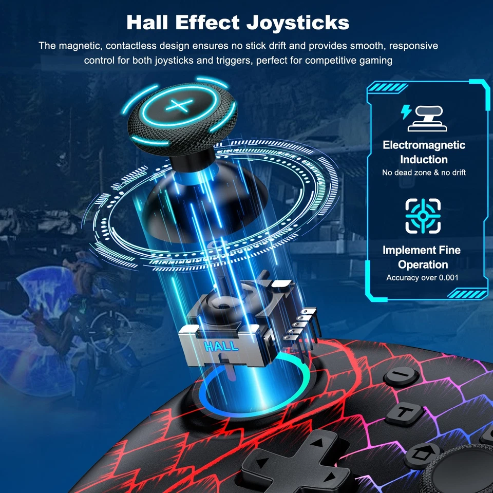 Pro Wireless Controller Gamepad Joystick Remote For Nintendo Switch OLED,PC/iOS - Image 4 of 4