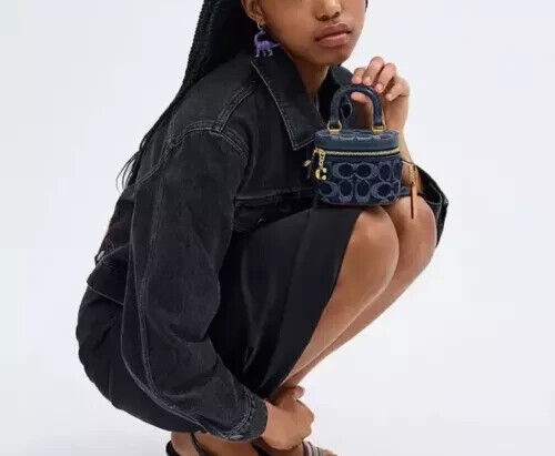 Coach Official Trail Crossbody 12 Signature Denim Black Coach Official Trail Crossbody 12 Signature Denim Black
