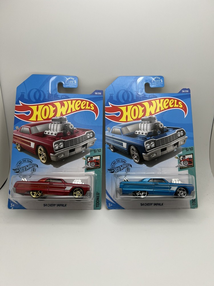 Hot Wheels Tooned Red And Blue ‘64 Chevy Impala Lot