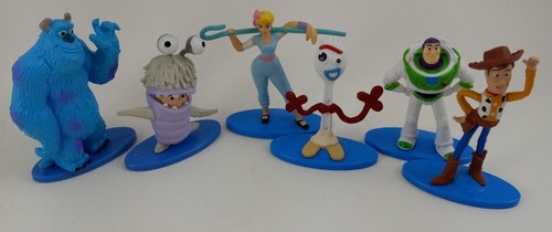 Disney Pixar Mattel 2019 figuras adornos para pasteles lote de 6 Woody Buzz Monsters Inc - Imagen 1 de 4