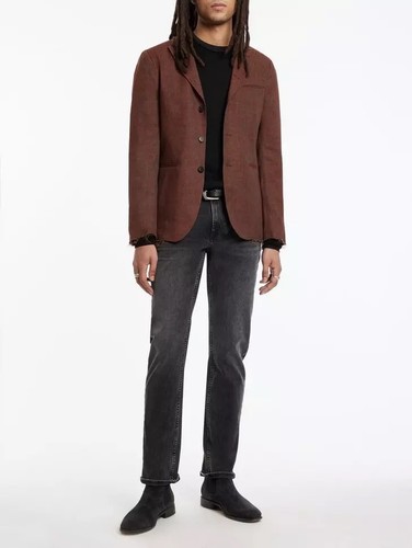 $1498 NWT New John Varvatos Collection Distressed Raw Edge Jacket EU48 US38 Mens - Picture 3 of 12