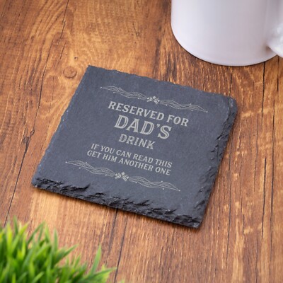 Reserviert für Papas Getränk, lustige Schiefer Untersetzer für Papa Lasergravur Geschenk