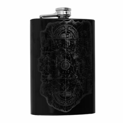 8oz BLACK One Eyed Willie Treasure Map Flask