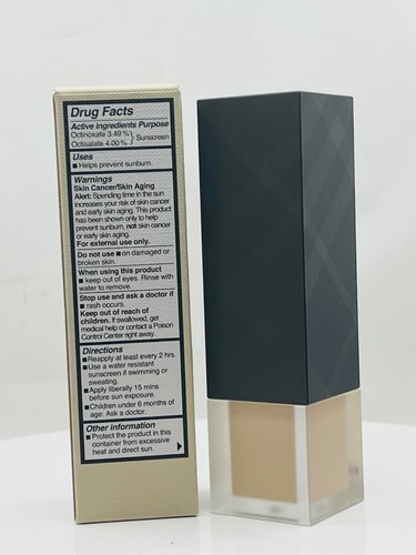 Burberry Cashmere Foundation Long Lasting Soft Matte SPF 20 Porcelain 1 oz NIB - Picture 5 of 7