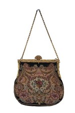 Petit Point Neoclassical Jeweled Micro Tapestry Purse Clutch Evening Bag 6.5"