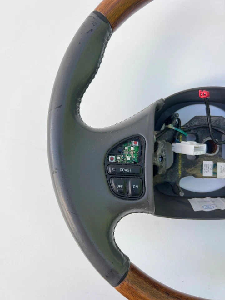 OEM LINCOLN NAVEGATOR GRIS CUERO Y MADERA VOLANTE F250 F350 EXCURSIÓN Foto 4 de 4