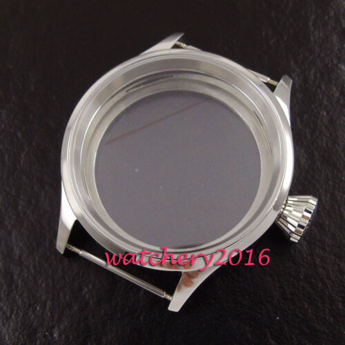 43mm 316L Watch Case Sapphire Crystal Fit For ETA 6497 6498 Seagull3600 3620 - Picture 1 of 6