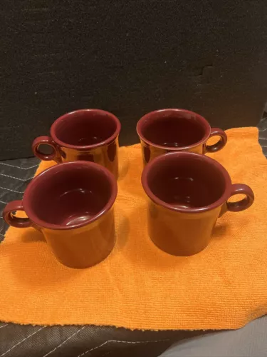 Fiesta Ware Coffee Cups Mugs Ring Handle Homer Laughlin HLC USA  - Set of 4