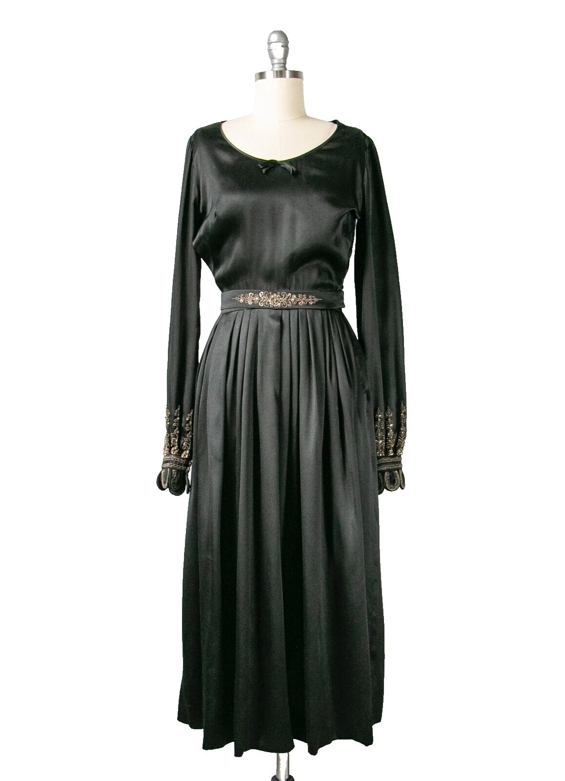 Black Regular Size Vintage Dresses 1930s Decade