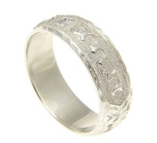 925 SILVER PERSONALIZED CUSTOM 8MM HAWAIIAN PLUMERIA SCROLL RING RAISED LETTERS
