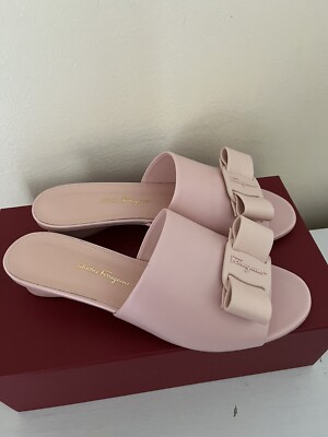 NIB Salvatore Ferragamo Women Pink Leather Sandal Shoe Size