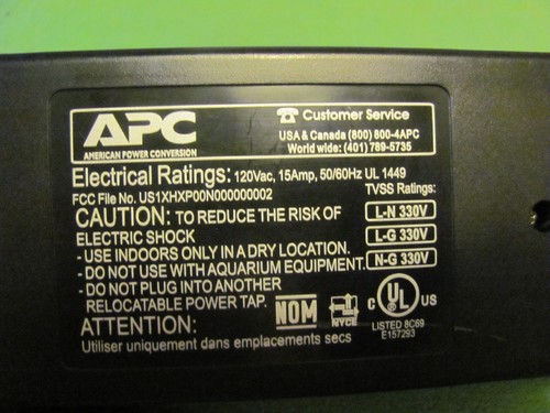 APC P8VT3 Surge-Arrest with 8-Outlet, Telephone Splitter & Coaxial. - Picture 4 of 4