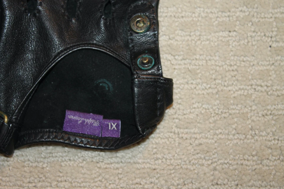 Luvas de condução Ralph Lauren roxas pretas feitas na Inglaterra TAMANHO XL - Imagem 4 de 4
