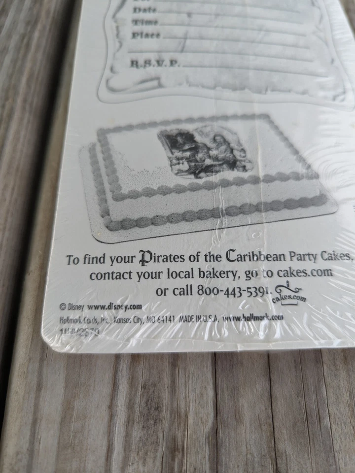 Suministros para fiestas de Piratas del Caribe invitaciones de 8 quilates con sobres Nuevo de Lote Antiguo Foto 4 de 4
