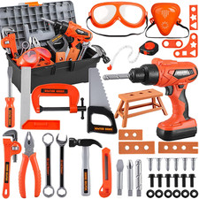 Kids Tool Set   Zealous 48 Pcs Toddler Tool Set with Tool Box  Electronic Toy D