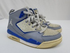 Nike Air Jordan Flight Youth Shoes, Grey, White Blue, Size 6Y