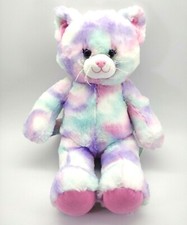 Build A Bear Plush Pastel Swirl Tie-dye Kitty Cat Pink Purple Blue