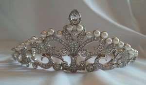 Vintage Swarovski Tiara Bridal Wedding Crystal Pearls Authentic 