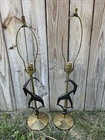 Vintage REMBRANDT Gazelle BRASS Metal TABLE LAMPS (2)  Mid-Century