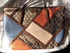 Nine West Large Patchwork handbag Preowned Nice Condition 16x11  