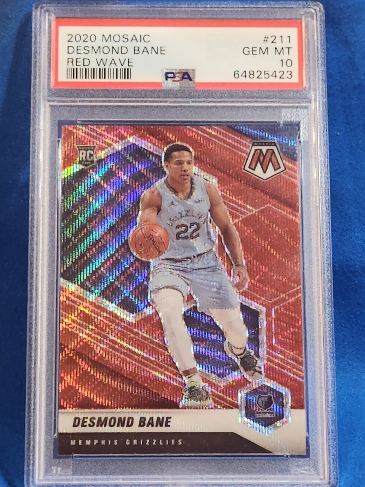 2020 Mosaic #211 DESMOND BANE RED WAVE PRIZM ROOKIE PSA 10 🔥 Warriors 🔥