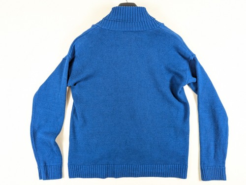 Jeanne Pierre Sweater Women M Blue Cotton Long Sleeve Shawl Neck With Button - Picture 8 of 9