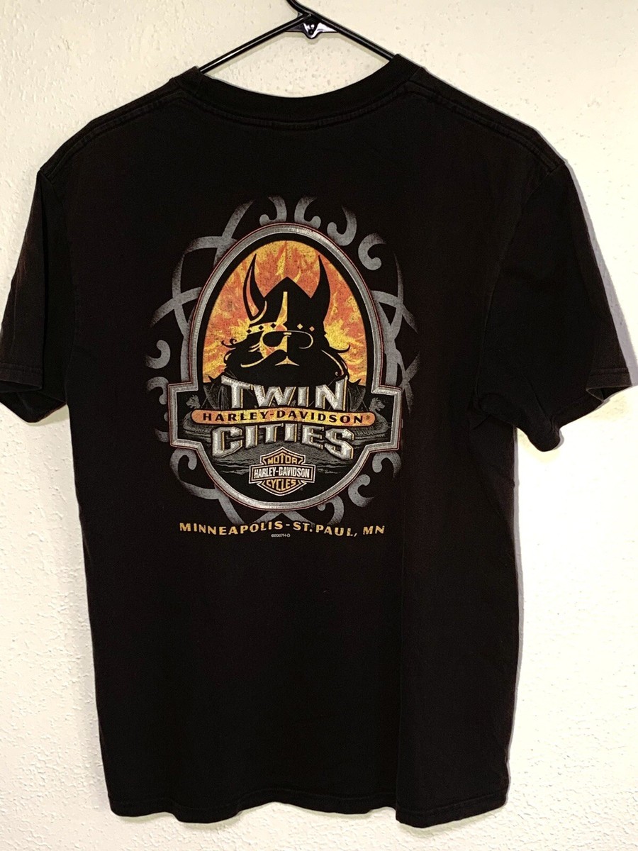 Harley Davidson T-Shirt Sz L Viking Twin Cities Minneapolis - St