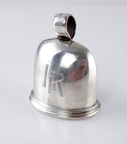 Antikes kleines Glöckchen Glocke mit Monogramm EP 800er Silber Art Deco