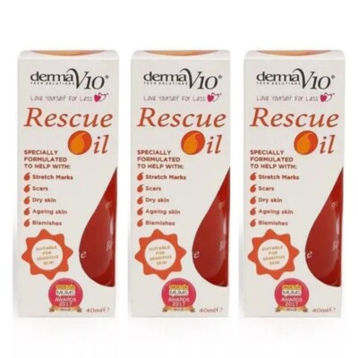 3x Derma V10 Rescue Öl gegen Narben Dehnungsstreifen Unreinheiten trockene & alternde Haut 75ml