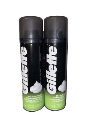 Gillette Foamy Lemon Lime Shave Foam 200ml each Discontinued 2 Cans HTF