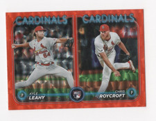 2024 TOPPS UPDATE ORANGE CRACKLE FOILBOARD 142/299 COMBO LEAHY & ROYCROFT #US189