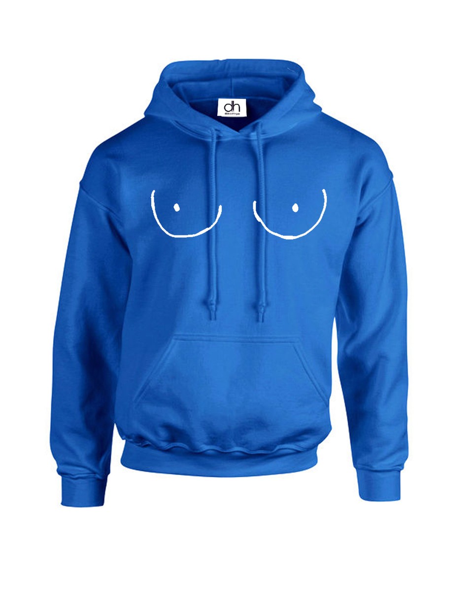 Felpa Con Cappuccio Donna Design Tette Feline "Meow", Divertente, Nera, 80% Cotone, D&H CLOTHING UK