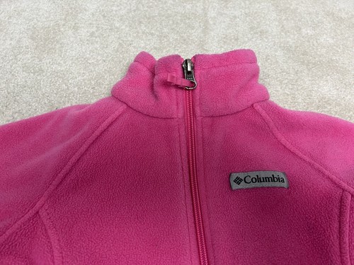 Columbia Jacket Girls Extra Small Pink Fleece Sweater Full Zip Youth Kids - Picture 5 of 16
