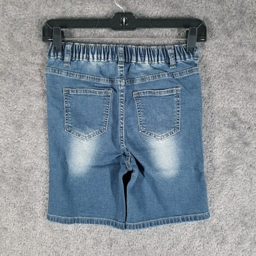 Shein Girl Sz 10Y Short Blue NWOT Denim Jean Casual Solid Elastic Waistband Wash - Picture 5 of 9