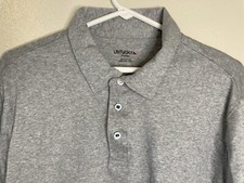 UNTUCKit Damaschino Polo Shirt Mens Size XL Heather Gray Long Sleeve 100 Cotton