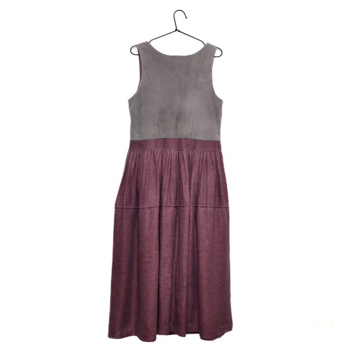 Meindl Leather Linen Trachten Tradition Gray/Burgundy Dress Size 44 - Picture 7 of 8