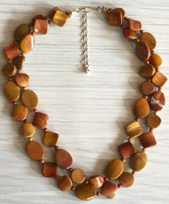 Jay King Necklace Sterling  DTR Mine Finds Two Strand Mixed Red Jasper Necklace